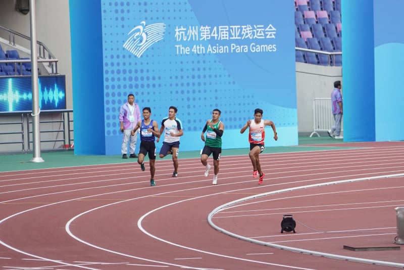 Lomba lari di Asian Para Games 2022.