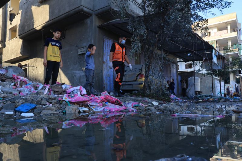 Kondisi di Gaza setelah diserang Israel.