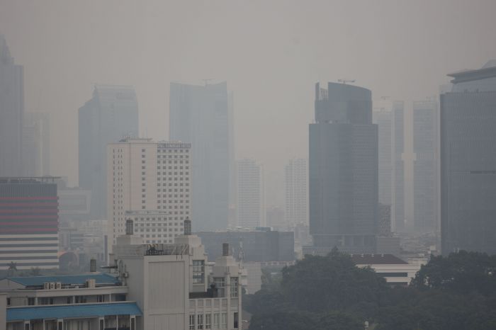 Ilustrasi gedung pencakar langit di Jakarta