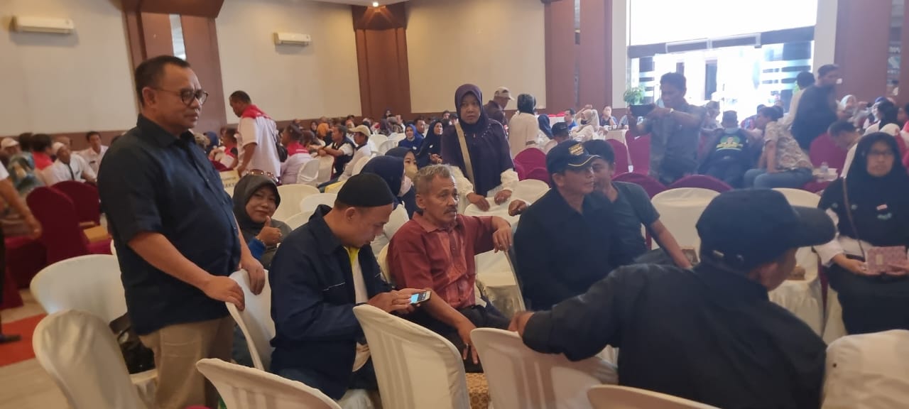 Anggota Tim Badan Pekerja  Amin, Sudirman Said, pada workshop pemenangan AMIN di Slawi, Kabupaten Tegal, Jawa Tengah, Minggu (8/10/2023)
