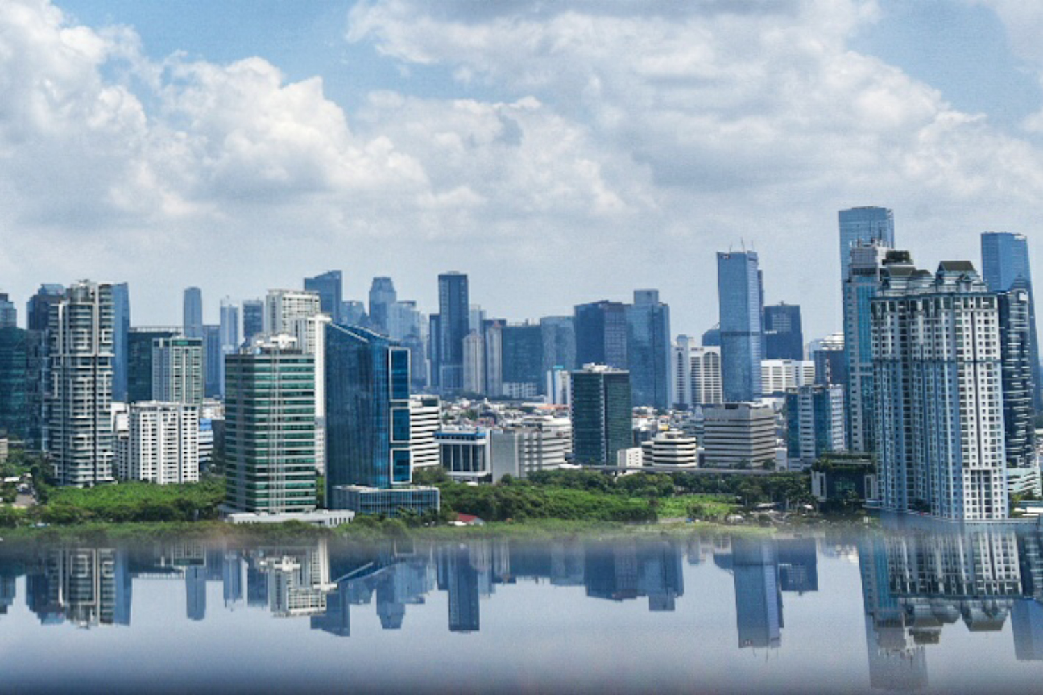 Ilustrasi gedung-gedung perkantoran.