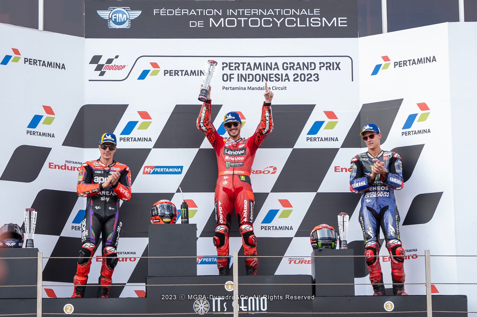 Podium juara MotoGP Indonesia
