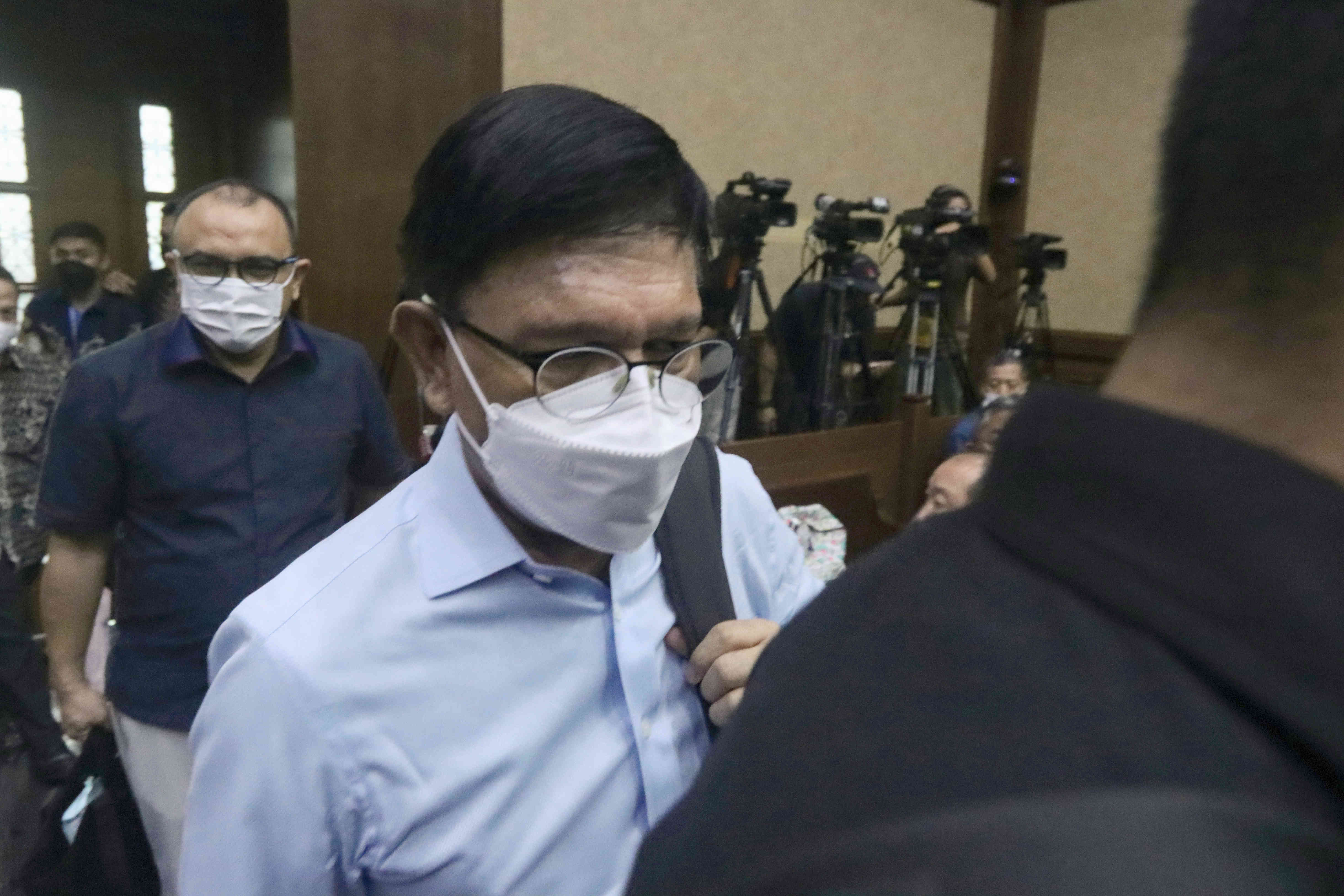 Terdakwa kasus dugaan korupsi penyediaan infrastruktur base transceiver station (BTS) 4G dan infrastruktur pendukung BAKTI Kominfo Johnny G 