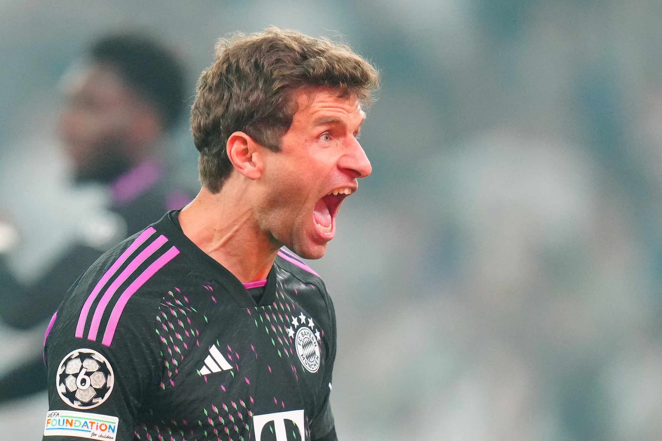 Penyerang Bayern Muenchen Thomas Mueller