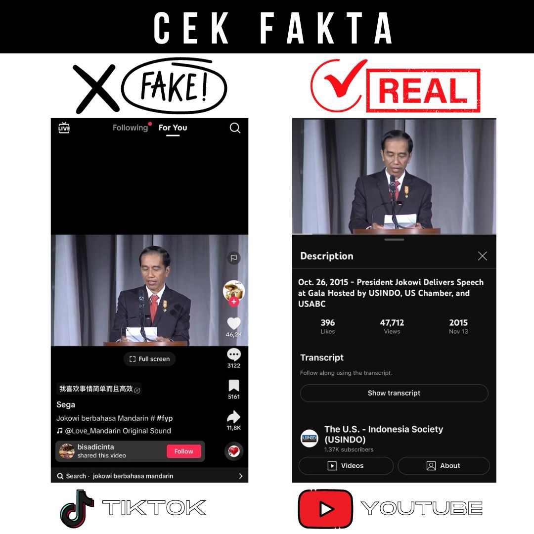 Ada Rekayasa dalam Video Pidato Jokowi Berbahasa Mandarin