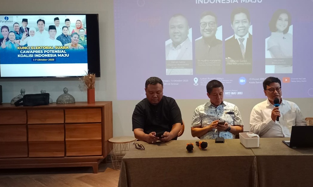 Konfrensi pers survei Parameter Strategi Indonesia.