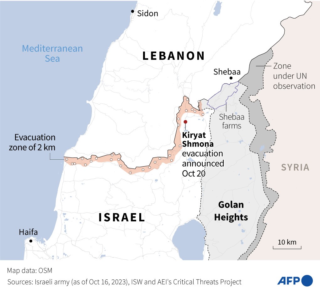 Perbatasan Israel dan Libanon yang tengah memanas, imbas serangan Israel ke Gaza, Palestina.