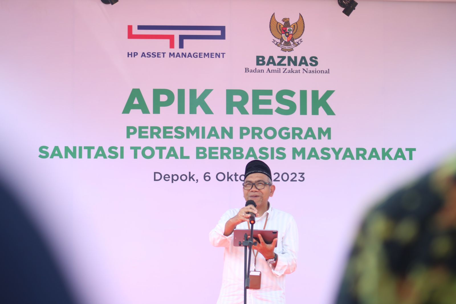 Acara peresmian program sanitasi total berbasis masyarakat dari PT Henan Putihrai Asset Management melalui Baznas di Depok, Jabar.