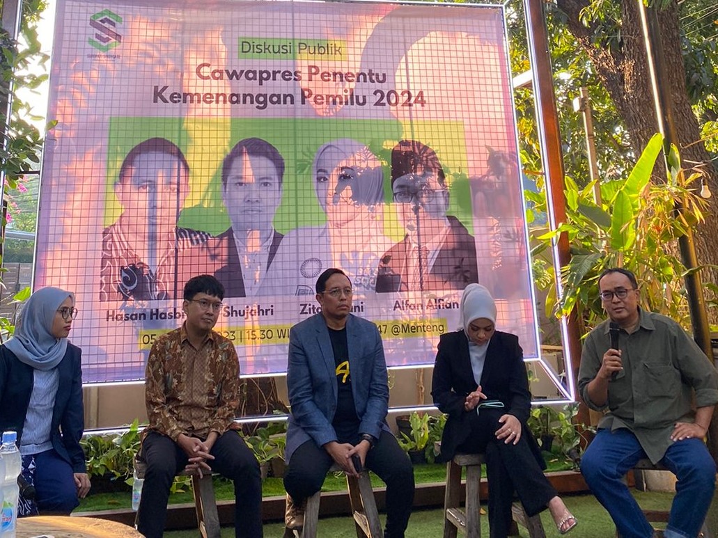 Diskusi bertajuk Cawapres Penentu Kemenangan 2024, di Jakarta Pusat, Kamis (5/10).