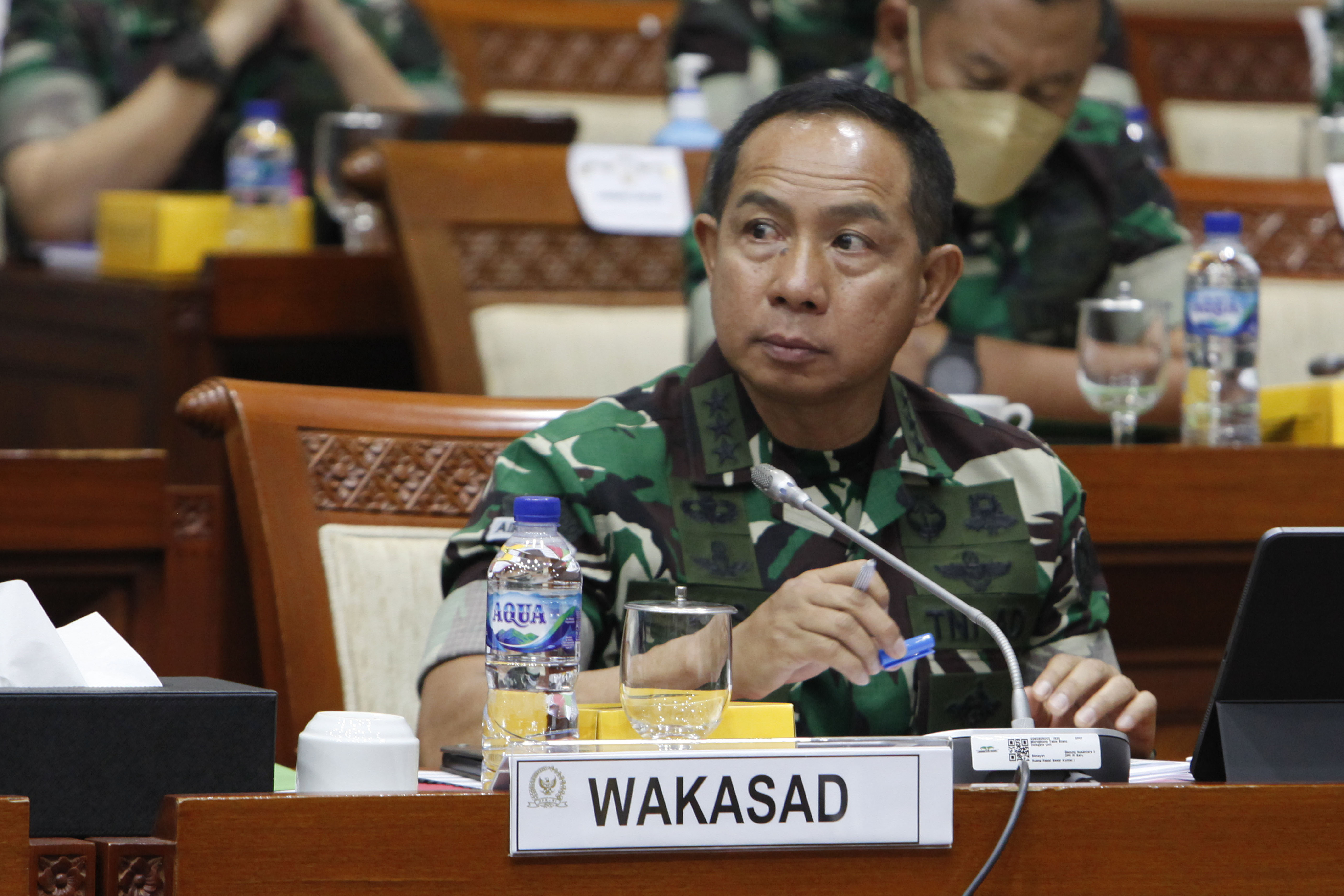 Letjen Agus Subiyanto saat mengikuti rapat kerja dengan Komisi I DPR