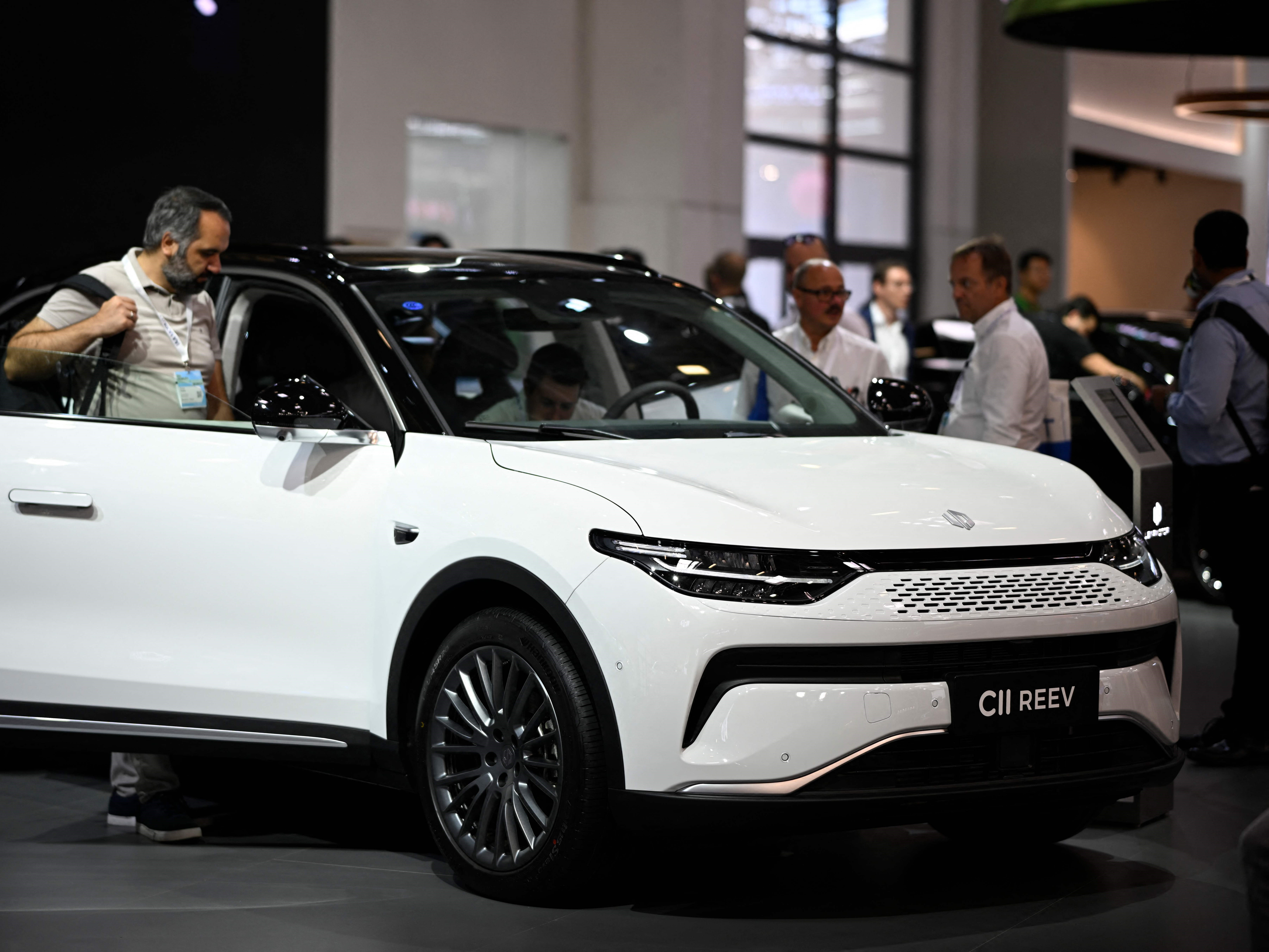 Kendaraan listrik Leapmotor CII Reev ditampilkan di International Motor Show IAA di Munich, Jerman selatan, pada 6 September 2023.
