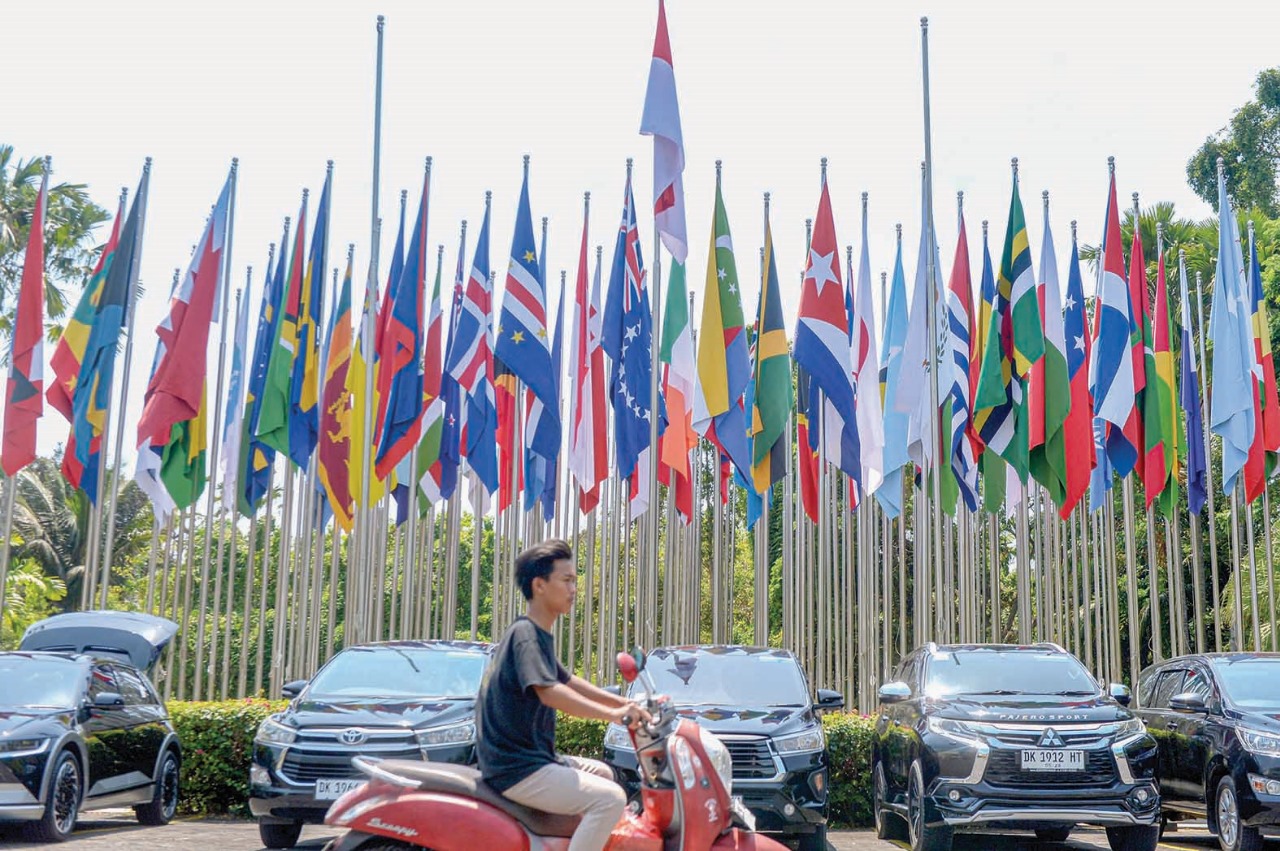 Suasana jelang KTT AIS Forum 2023 di Nusa Dua, Kabupaten Badung, Bali.