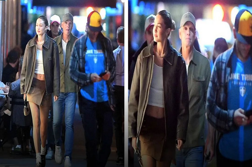 Gigi Hadid dan Bradley Cooper dalam tangkapan foto paparazi yang beredar di medsos.