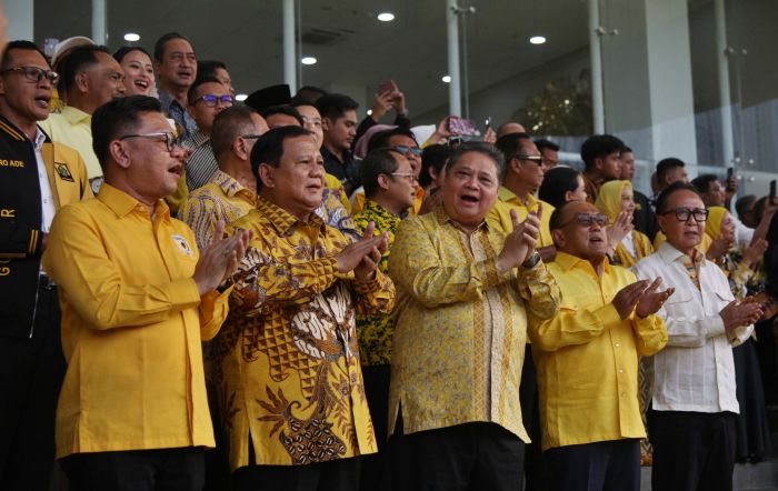 Bacawapres Prabowo Subianto saat berkunjung ke DPP Partai Golkar