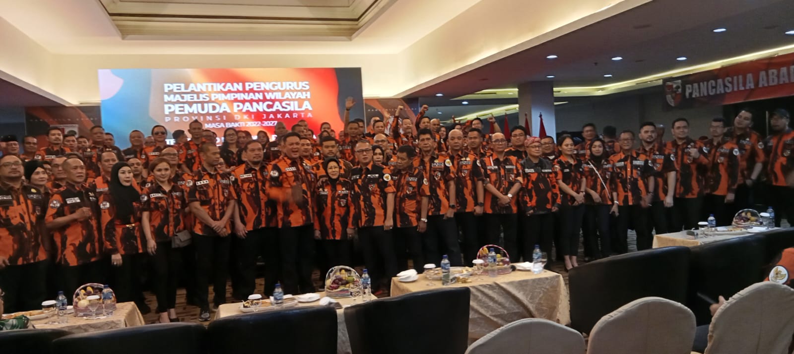 Pelantikan Pengurus MPW Pemuda Pancasila Provinsi DKI Jakarta Masa Bakti 2022-2027 di Hotel Grand Kemang, Jakarta, Minggu (1/10).
