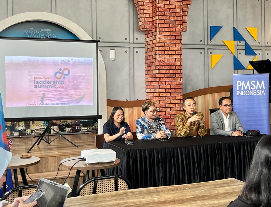 Konferensi pers Makassar Leadership Summit 2023 yang diselenggarakan di Makassar, Sulsel, Kamis (16/11).