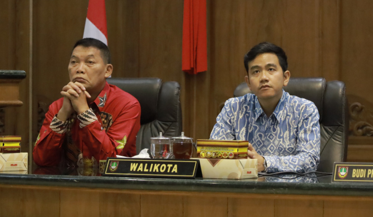 BAKAL calon wakil presiden (Bacawapres) Gibran Rakabuming Raka di Balaikota Surakarta, Rabu, 8 November 2023.