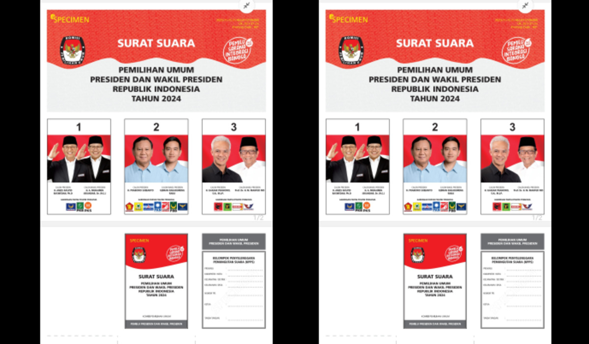 KPU Siapkan Desain Surat Suara Pilpres, Anies-Muhaimin Tampil Beda
