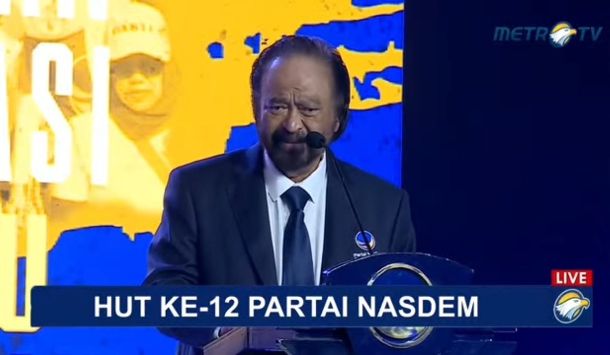 Ketua Umum Partai NasDem, Surya Paloh di NasDem Tower, Jakarta Pusat, Sabtu, 11 November 2023.