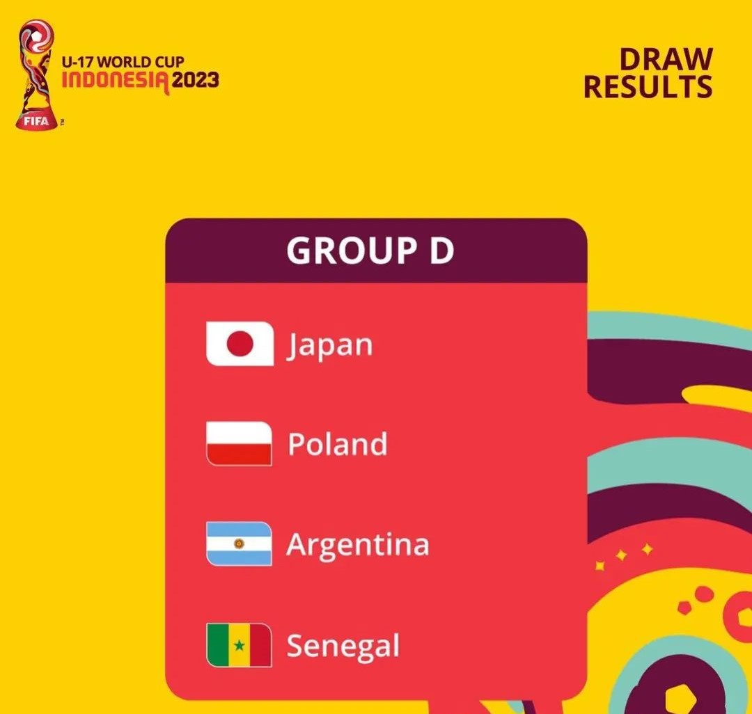 Grup D U-17 berisikan Timnas Jepang, Polandia, Argentina dan Senegal.