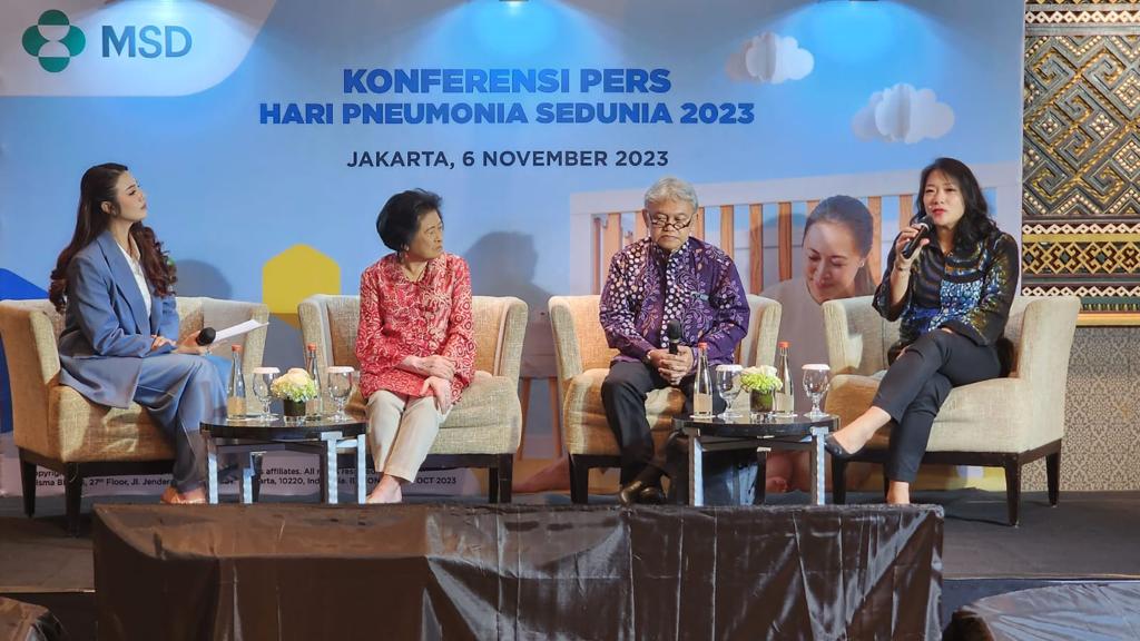 MSD Indonesia menggelar konferensi pers Hari Pneumonia Sedunia 2023 di Jakarta, Senin (6/11).   