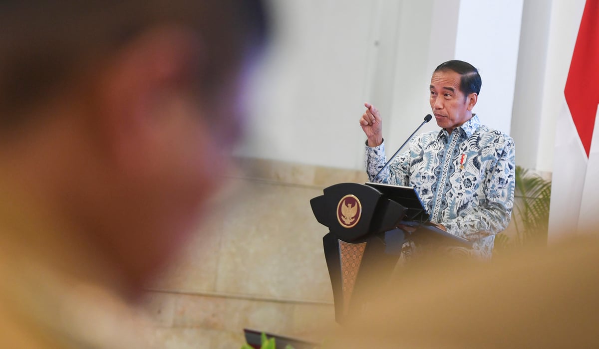 Presiden Joko Widodo memberikan arahan kepada penjabat kepala daerah se-Indonesia di Istana Negara, Jakarta.