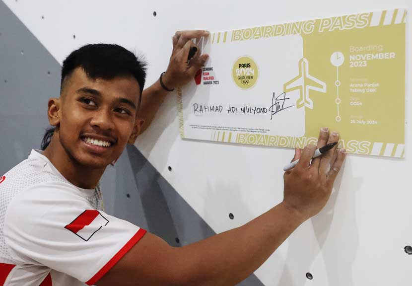 Atlet panjat tebing Indonesia Rahmad Adi Mulyono.