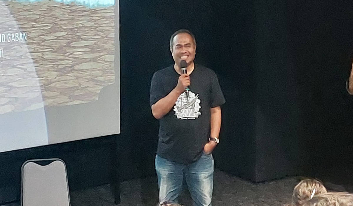 Sutradara Tanah Moyangku, Edy Purwanto di launching dan diskusi film pada Selasa (28/11), Jakarta Pusat.