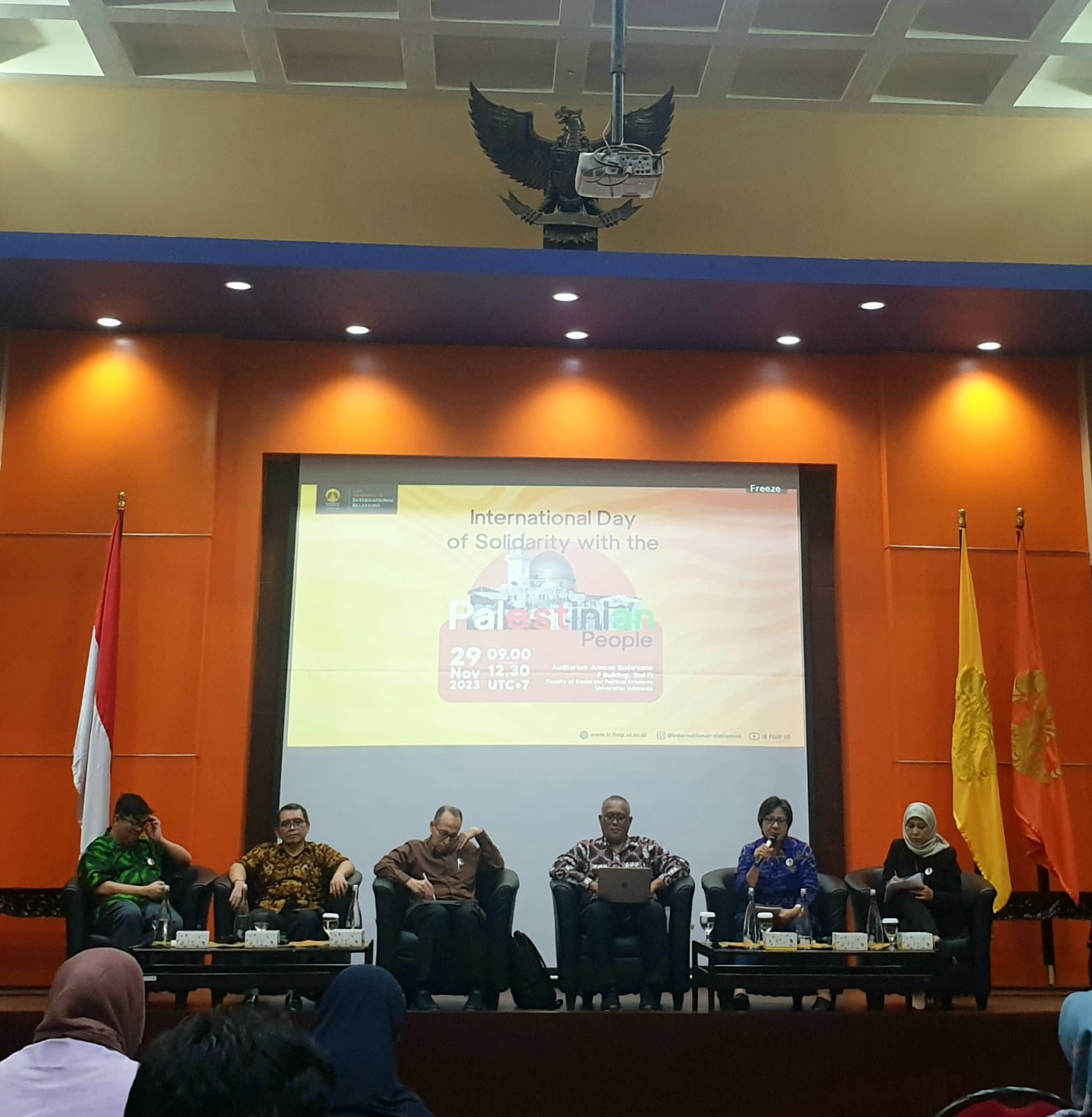 Diskusi Hari Solidaritas Internasional Bersama Masyarakat Palestina di Universitas Indonesia, Depok, Rabu 