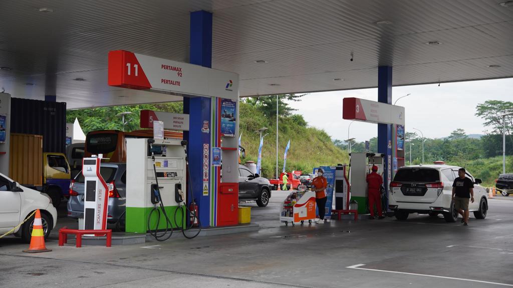  Suasana salah satu SPBU di Jawa Tengah