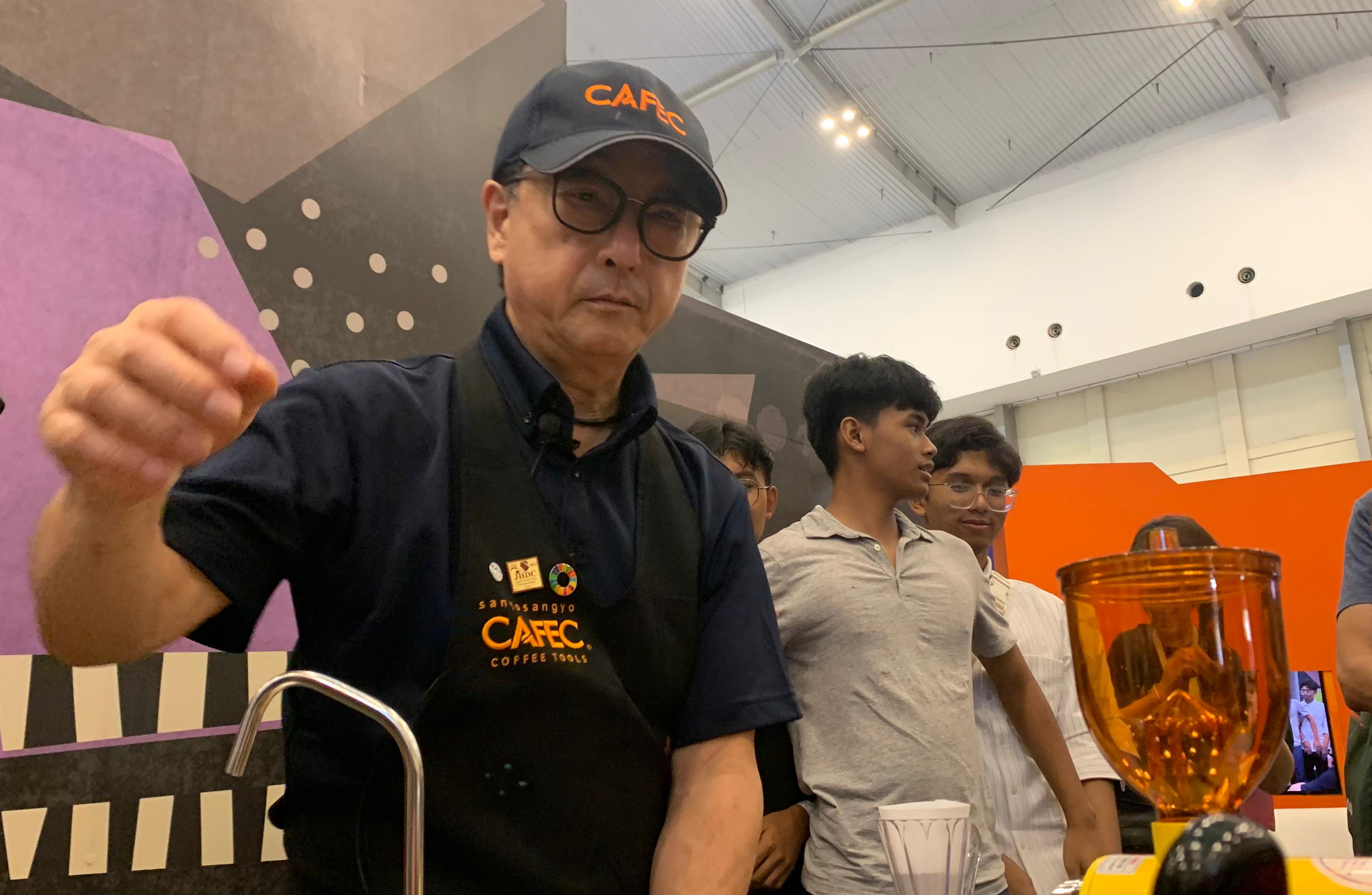 CEO Cafec, Shigeji Nakatsuka, di Jakarta Coffee Week, ICE BSD, Sabtu, (4/11).