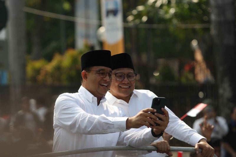 Pasangan bakal capres dan cawapres Anies Baswedand an Muhaimin Iskandar