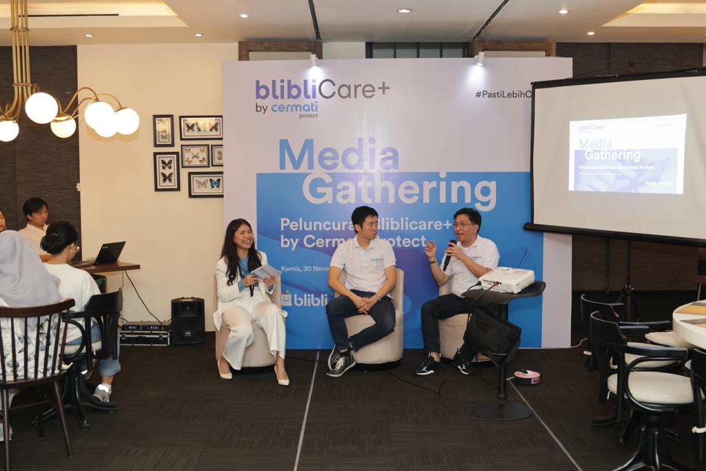 Acara Media Gathering peluncuran Bliblicare+ by Cermat Protect di Jakarta, Kamis (30/11).