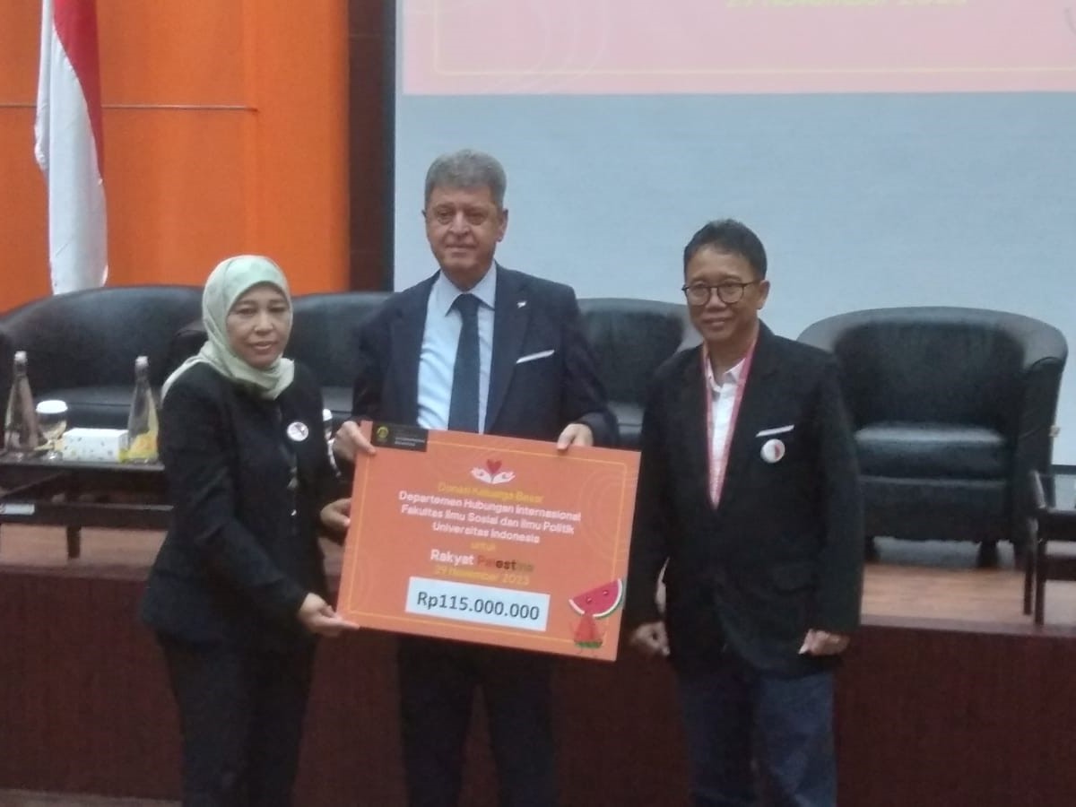 Acara Departemen Ilmu Hubungan Internasional Fisip UI dalam rangka Hari Internasional Untuk Solidaritas Palestina.