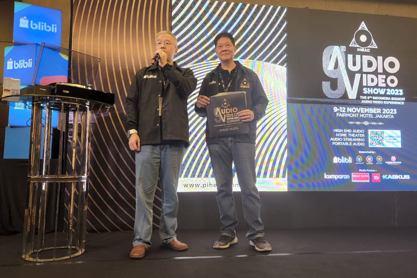Pembukaan IHEAC Audio Video Show 2023 di Hotel Fairmont, Jakarta, Kamis (9/11).
