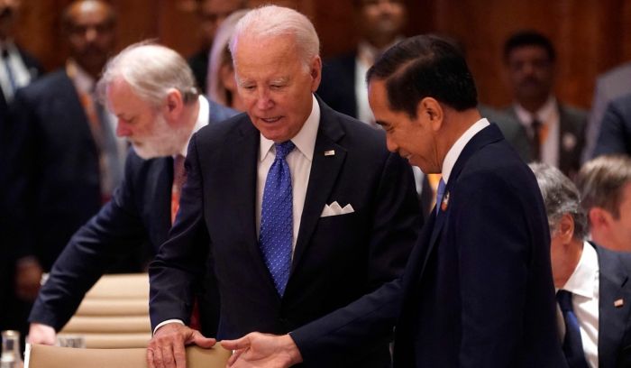Presiden AS Joe Biden dan Presiden Joko Widodo di G20, September 2023