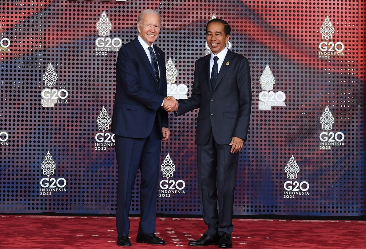 Presiden AS Joe Biden aka menjamu Presiden Joko Widodo di Gedung Putih, 13 November. 