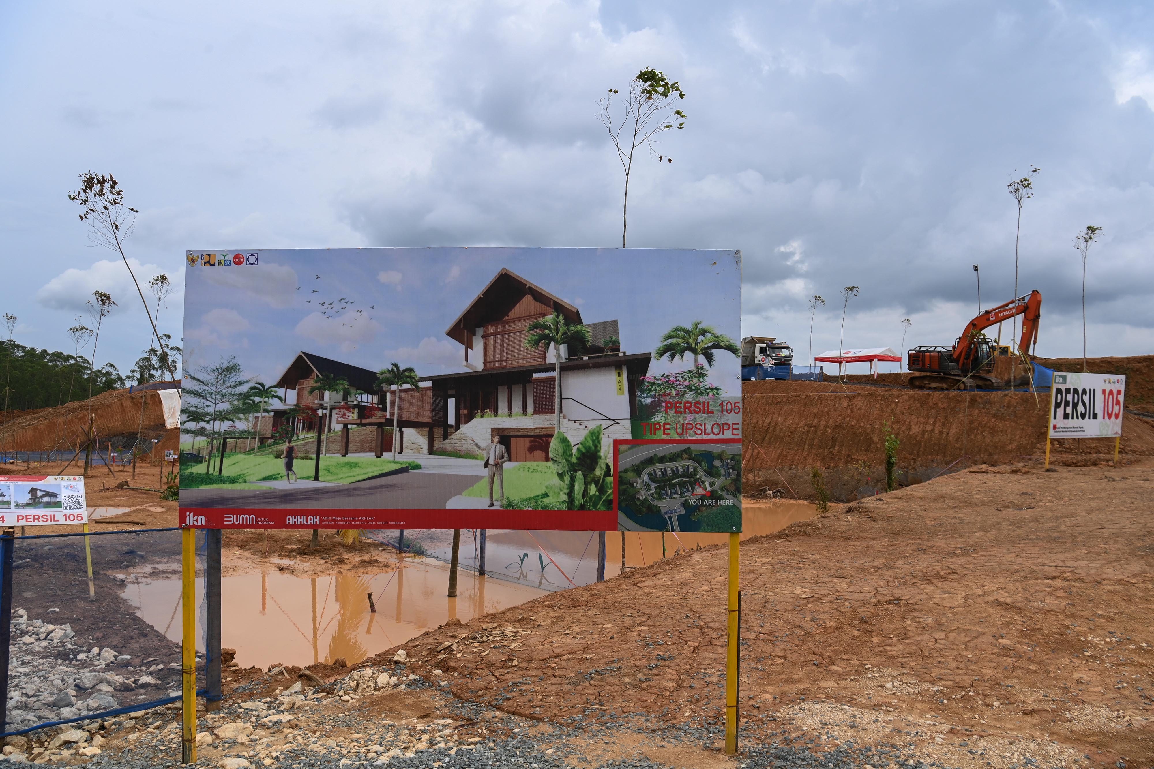 PROGRESS PEMBANGUNAN RUMAH TAPAK JABATAN MENTERI DI IKN PADA FEBRUARI 2023.