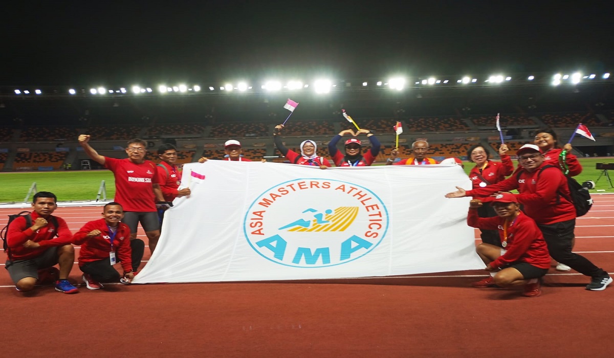 Kontingen Indonesia di ajang Kejuaraan Atletik Master Asia