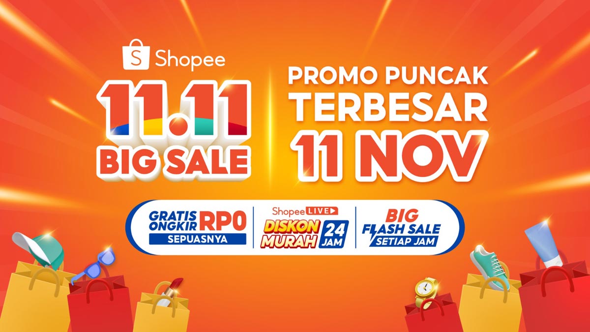 Sabtu ini jangan lewatkan beragai keseruan dan promo menarik dari puncak kampanye Shopee 11.11 Big Sale.
