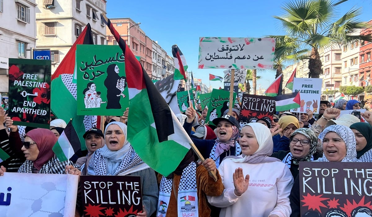Demonstrasi pro-Palestina di Casablanca, Maroko
