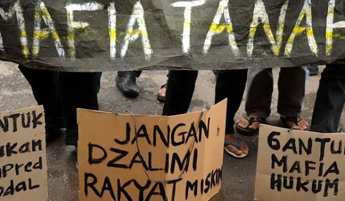 Ilustrasi aksi demo tuntut pemberantasan mafia tanah.