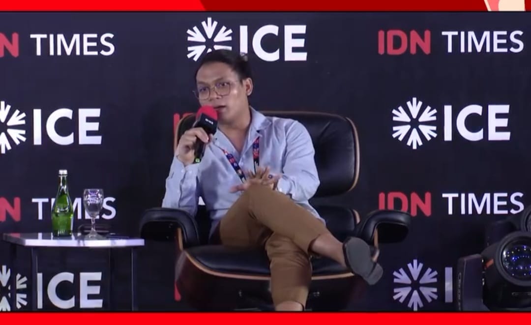 Gibran Huzaifah, pendiri dan CEO eFishery di acara  Indonesia Millenial and Gen-Z Summit 2023, Jumat, (24/11/2023).