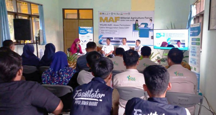 Kegiatan ´Business Talkshow Pojok Kredit Millenial Agriculture Forum Edisi Tani Akur di Tasikmalaya, Jawa Barat. 