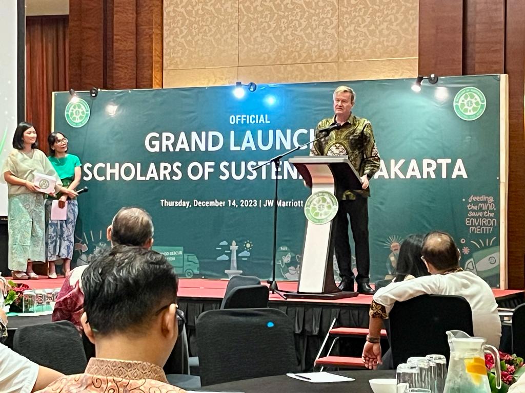Acara Grand Launching Scholars of Sustenance (SOS) di Jakarta, Kamis (14/12). 