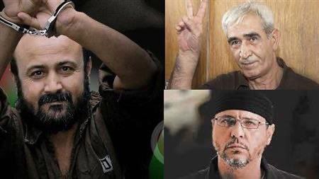 Marwan Barghouti (kiri), Ahmed Saadat (kanan atas), Abdullah Barghouti (kanan bawah).