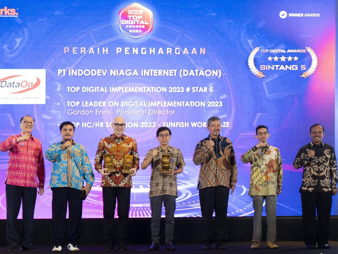 DataOn, penyedia solusi human capital management (HCM) di Asia Tenggara, yang menyabet tiga kategori di IT Works Top Digital Awards 2023. 