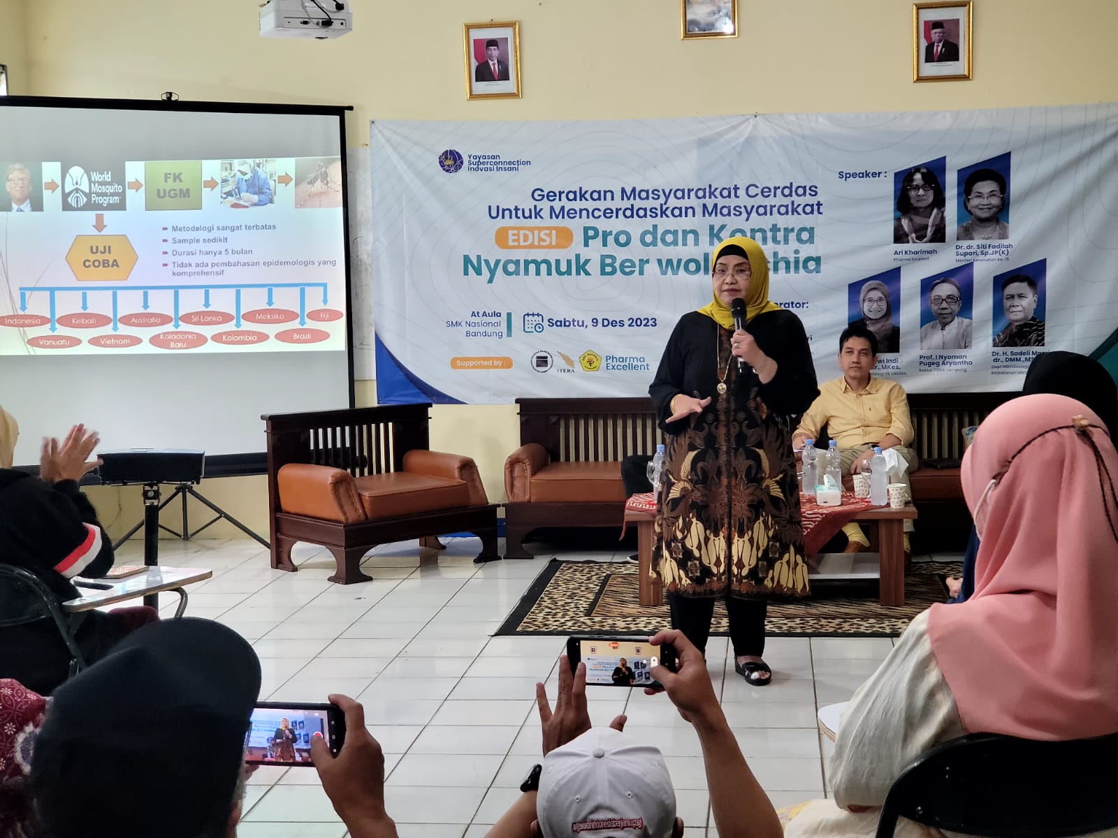 Mantan Menteri Kesehatan Siti Fadilah Supari saat hadir dalam diskusi menyoal program nyamuk Wolbachia