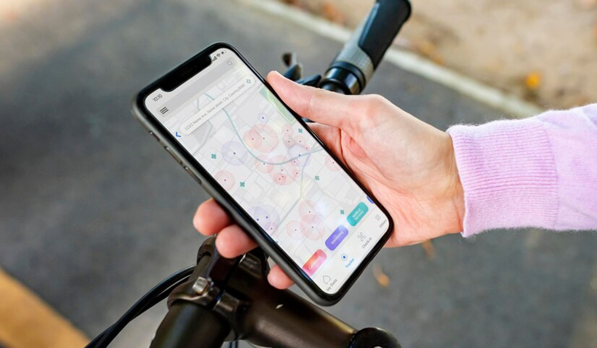 Ilustrasi aplikasi pelacak lokasi