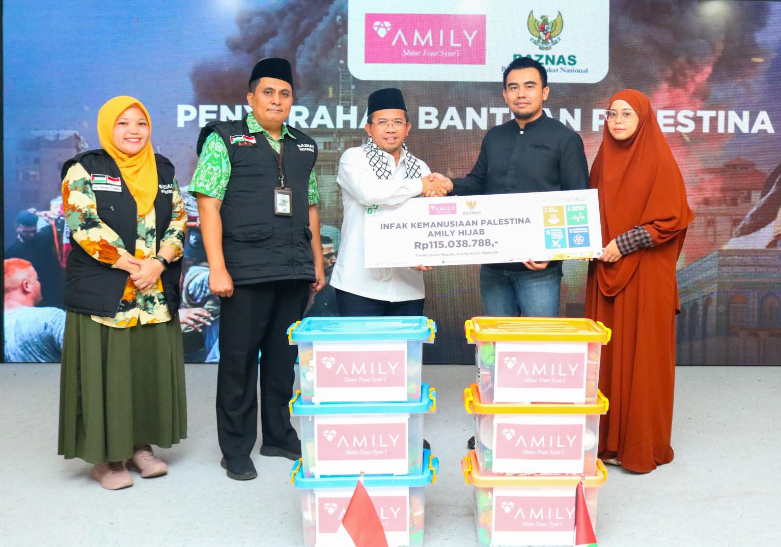 Amily Hijab Salurkan Infak Kemanusiaan untuk Palestina Melalui Baznas 